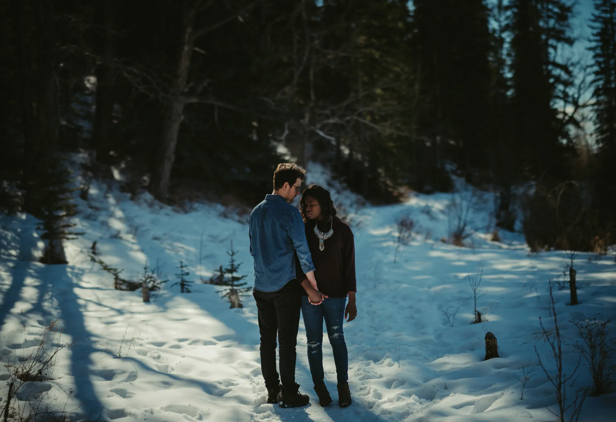 Candid Alberta engagement photography image 29
